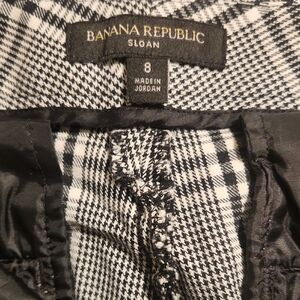 Banana Republic Black and White Checkered Ankle Pants